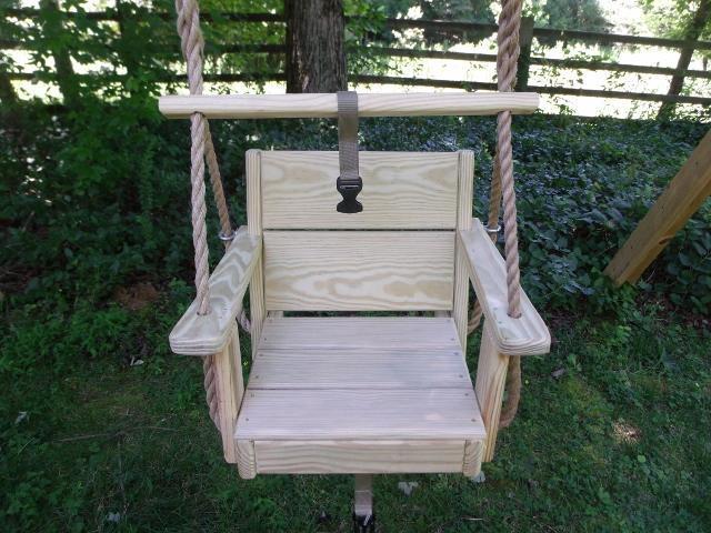 Toddler Swing with Safety Bar up
