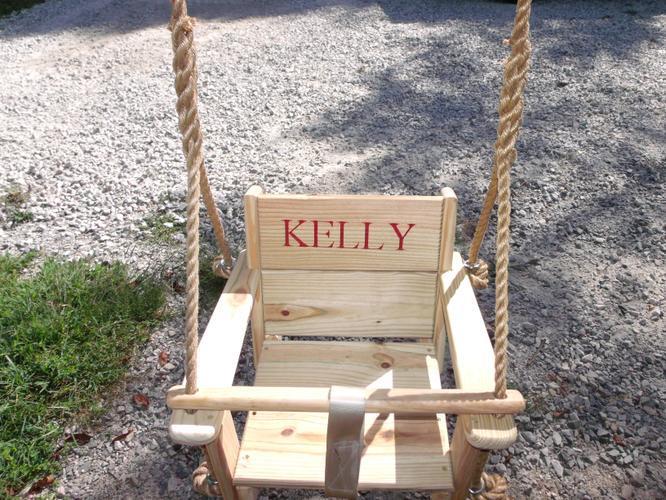 Custom engraved toddler swing