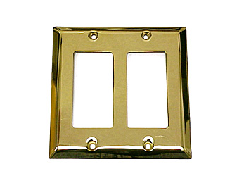 Double Rocker Switch Plate - Unlacquered Brass