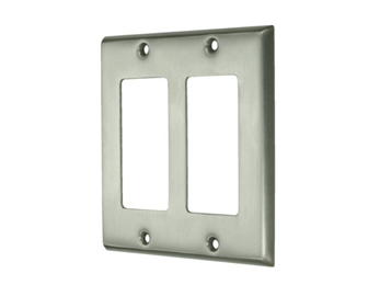 Double Rocker Switch Plate - Satin Nickel