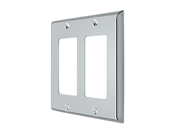 Double Rocker Switch Plate - Polished Chrome