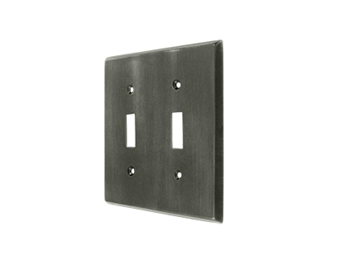 Double Toggle Standard Switch Plate - Pewter