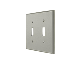 Double Toggle Standard Switch Plate - Satin Nickel