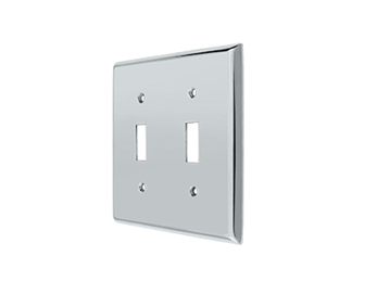 Double Toggle Standard Switch Plate - Polished Chrome